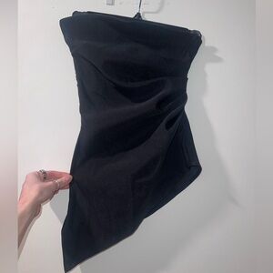 NWT Zara Asymmetrical Strapless Black Top